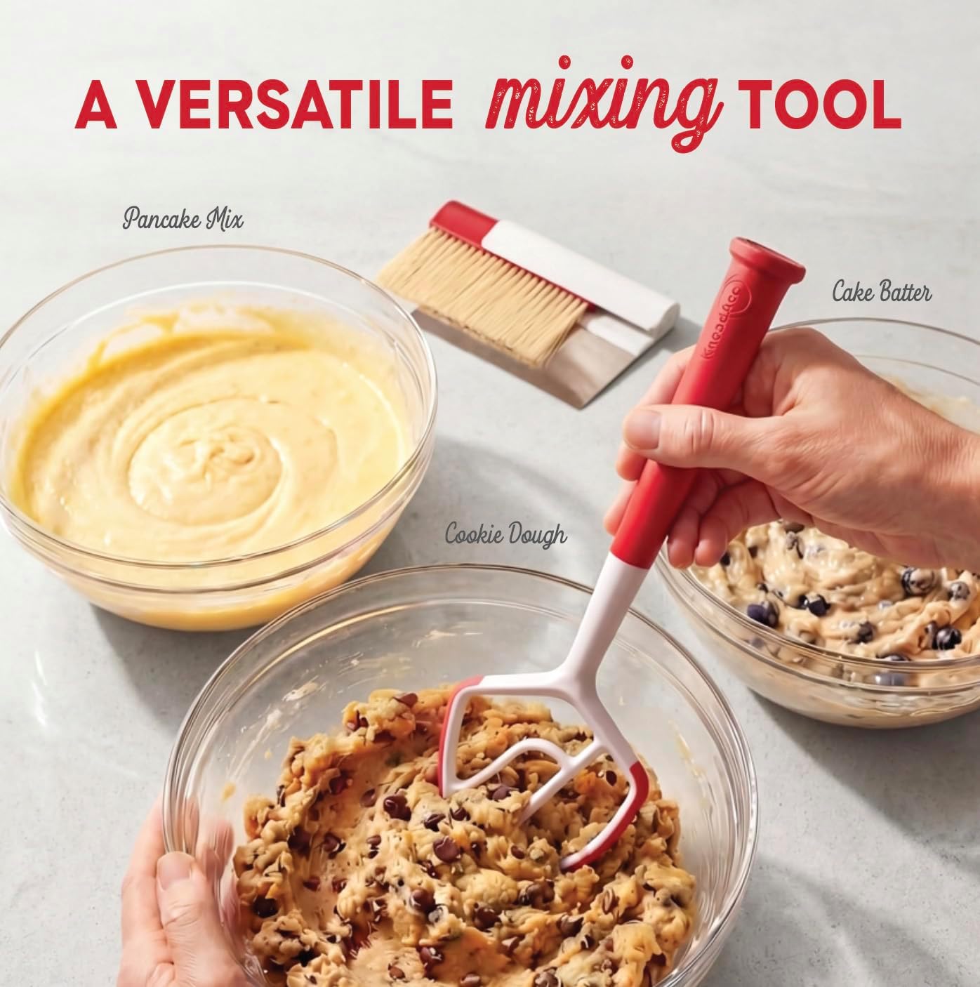 KneadAce Dough Wand, Reinvented Danish Dough Whisk for Sourdough Mixing